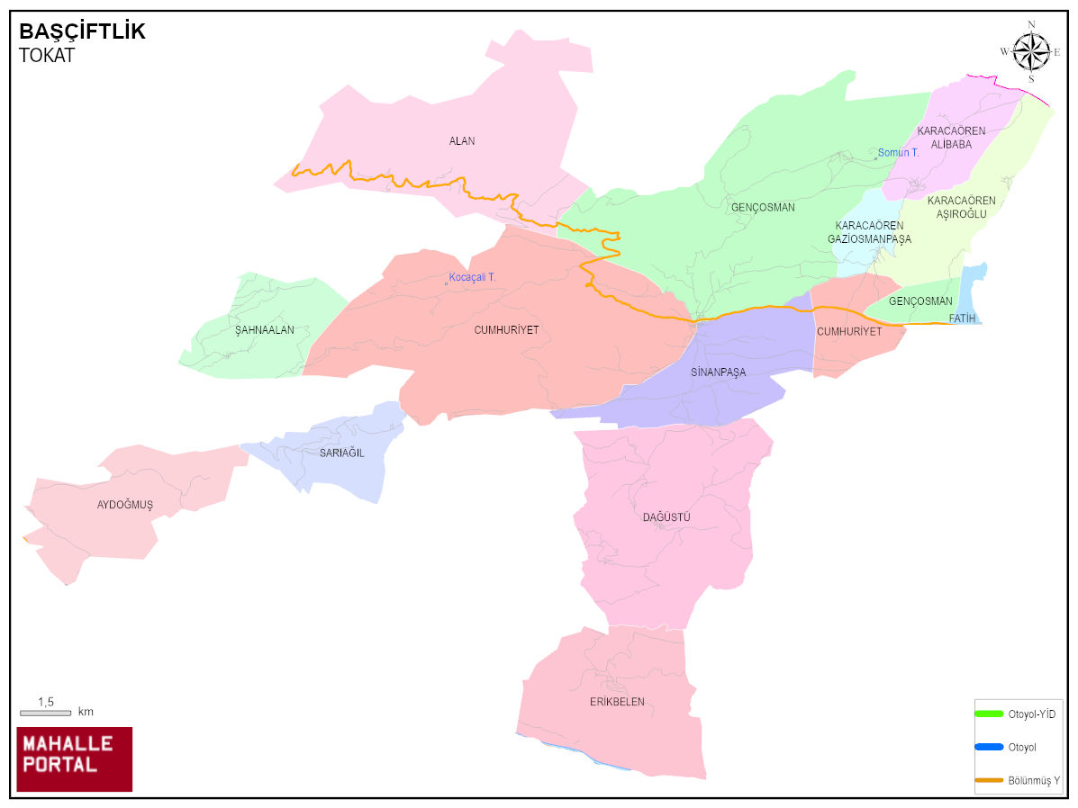 BAŞÇİFTLİK Mahalle Köy Haritası | İlçe Mahalleleri ve Köy Sınırları