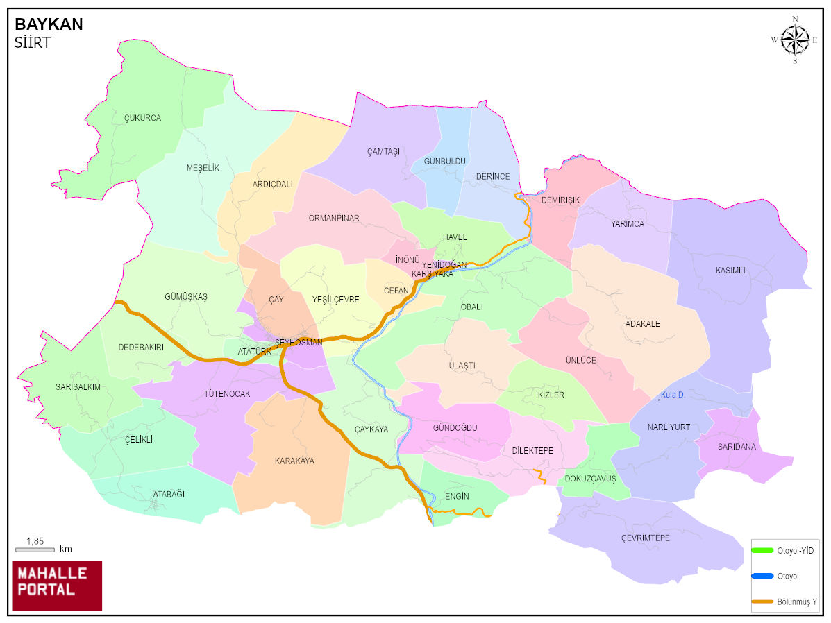 BAYKAN Mahalle Köy Haritası | İlçe Mahalleleri ve Köy Sınırları
