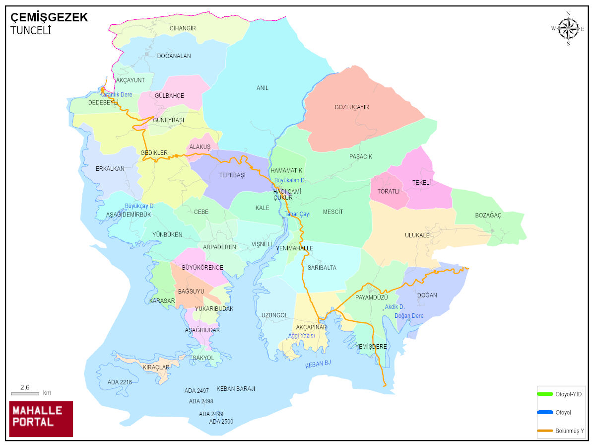 ÇEMİŞGEZEK Mahalle Köy Haritası | İlçedeki Tüm Mahalle ve Köyler