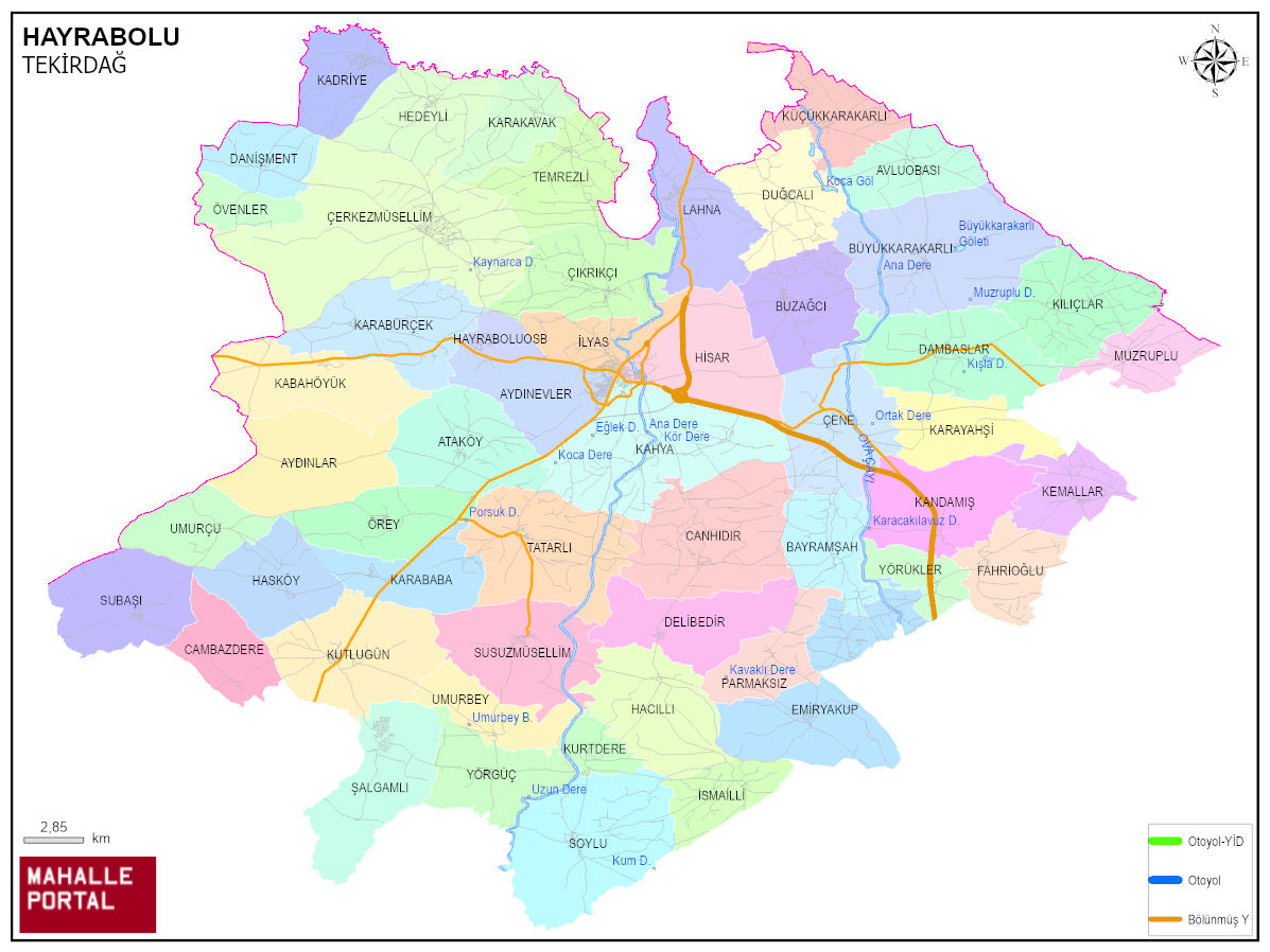 HAYRABOLU Mahalle Köy Haritası