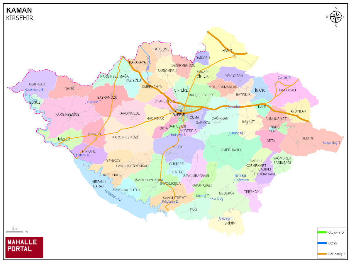 KAMAN Mahalle Köy Haritası