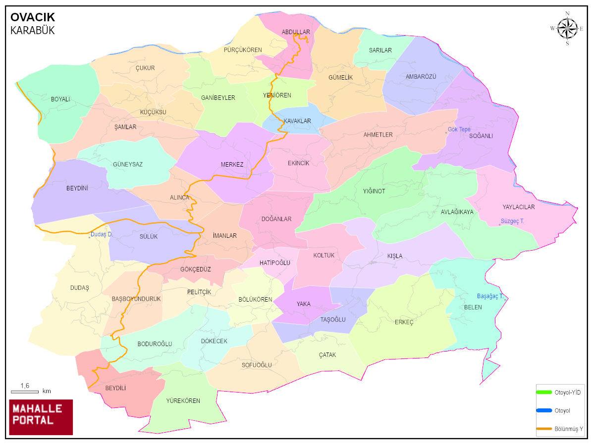 OVACIK Mahalle Köy Haritası | İlçedeki Tüm Mahalle ve Köyler