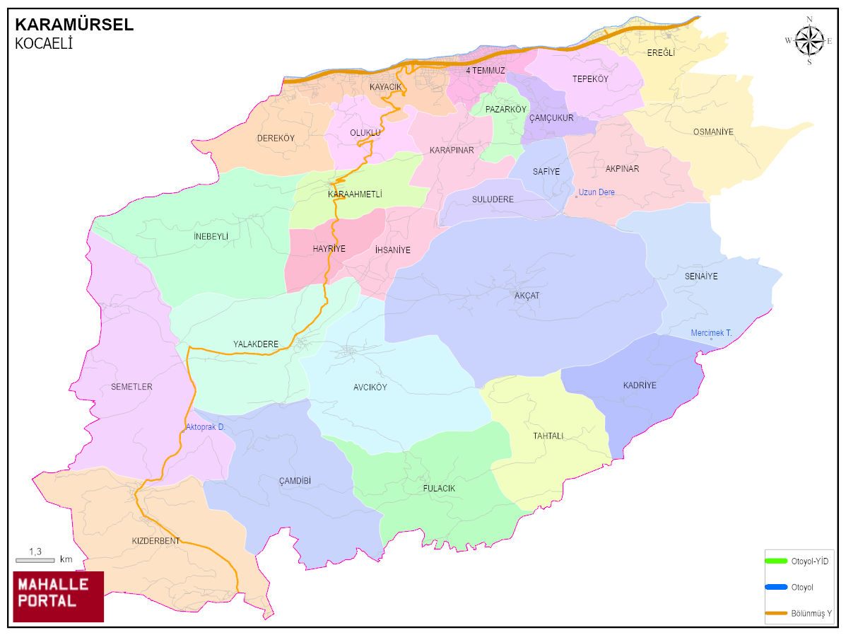 KARAMÜRSEL Mahalle Köy Haritası
