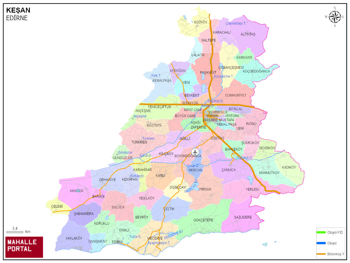 KEŞAN Mahalle Köy Haritası