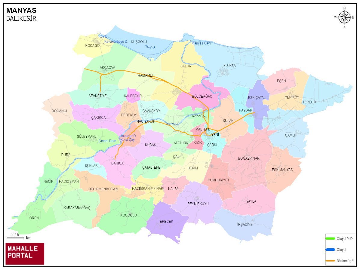 MANYAS Mahalle Köy Haritası
