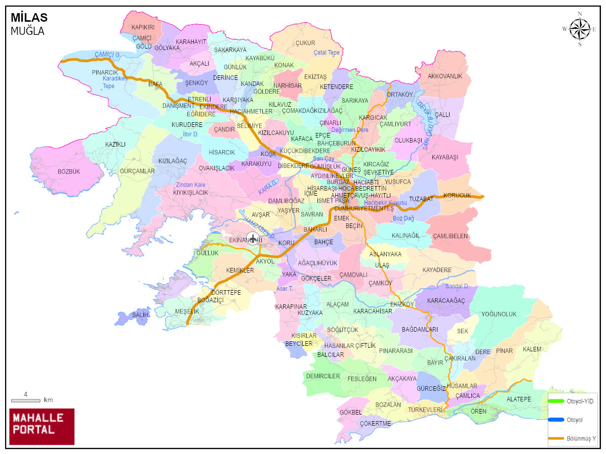 MİLAS Mahalle Köy Haritası