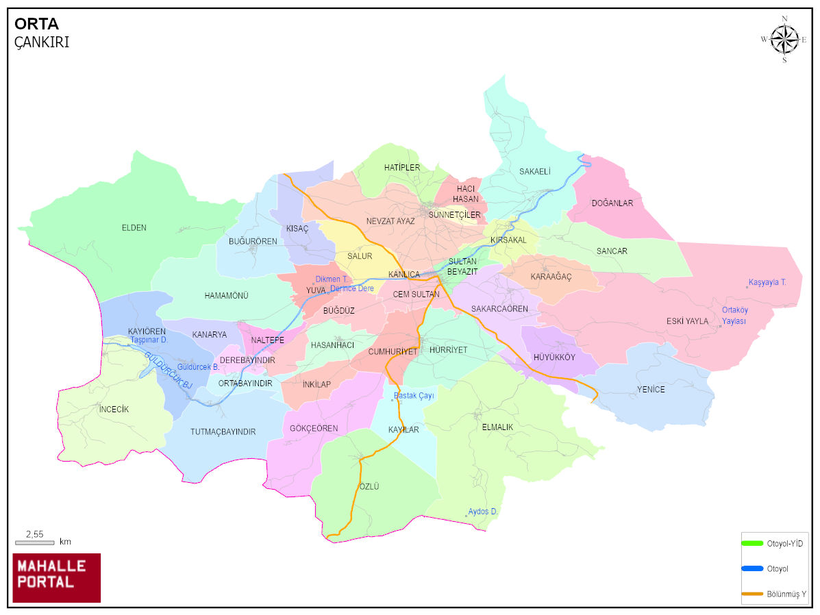 ORTA Mahalle Köy Haritası | İlçedeki Tüm Mahalle ve Köyler