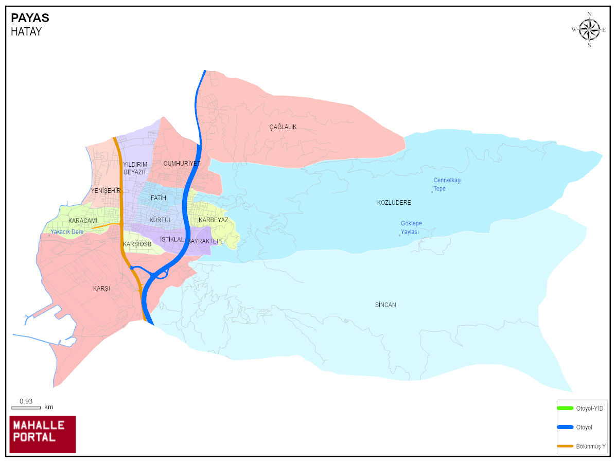 PAYAS Mahalle Köy Haritası | İlçedeki Tüm Mahalle ve Köyler