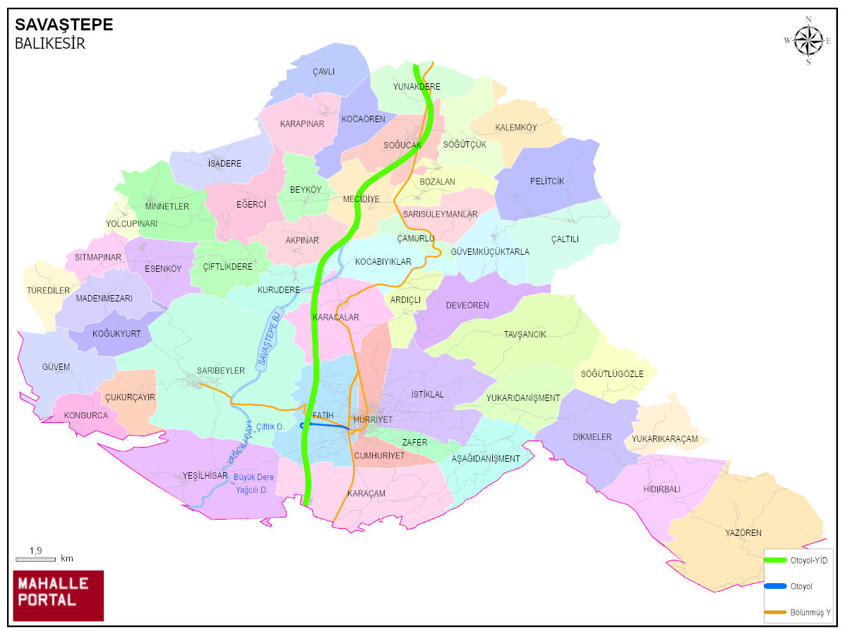 SAVAŞTEPE Mahalle Köy Haritası | İlçedeki Tüm Mahalle ve Köyler
