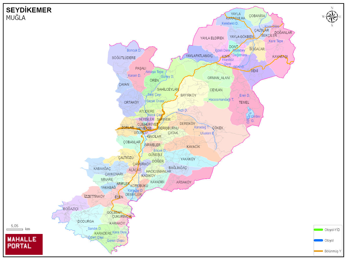 SEYDİKEMER Mahalle Köy Haritası | İlçedeki Tüm Mahalle ve Köyler
