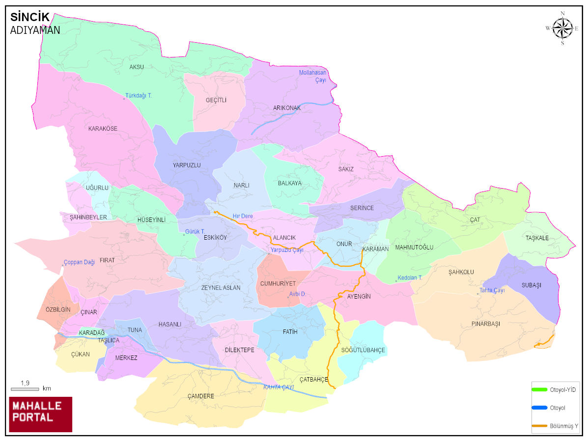 SİNCİK Mahalle Köy Haritası | İlçedeki Tüm Mahalle ve Köyler