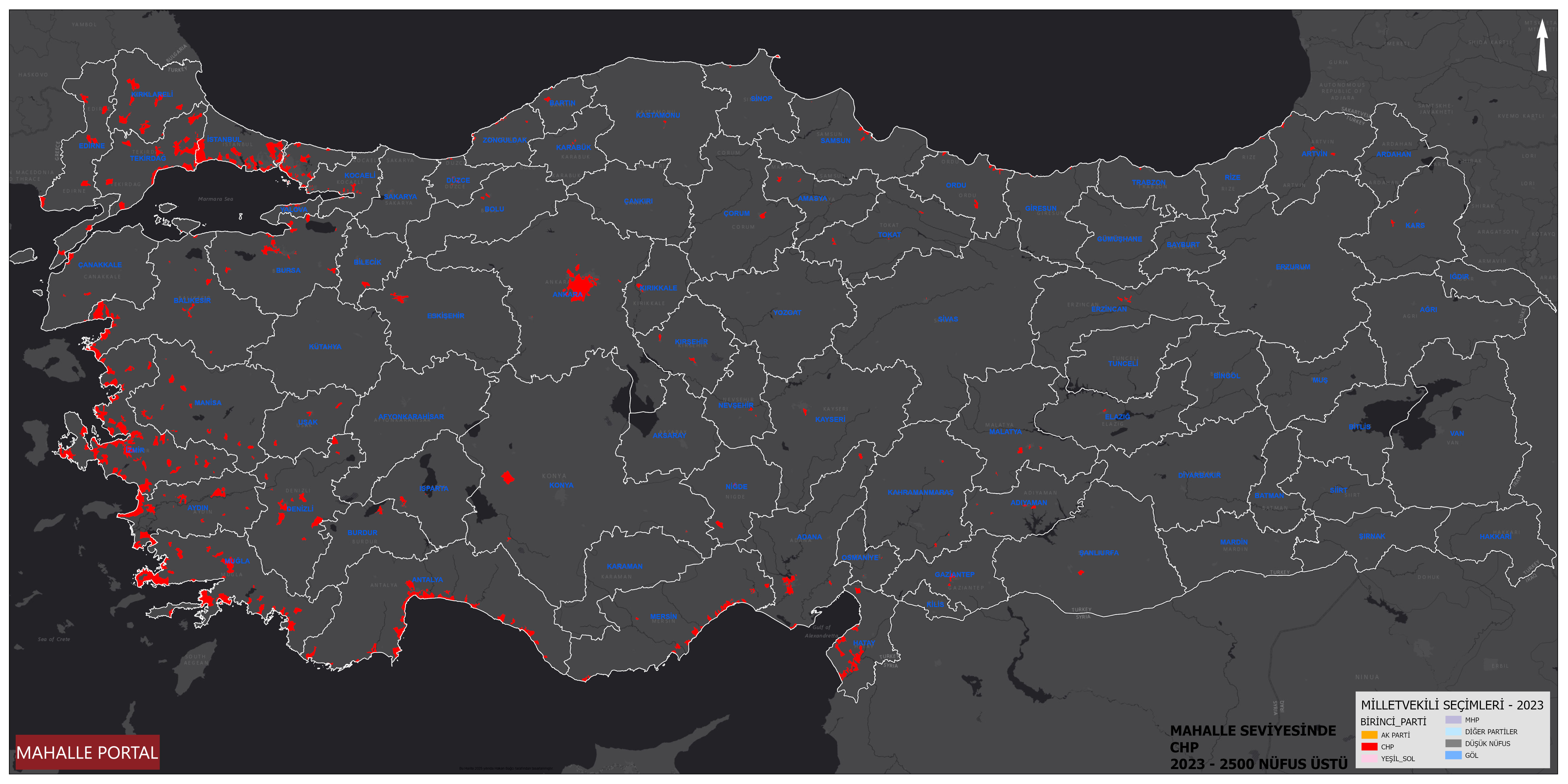CHP First Party in Large Neighborhoods Map