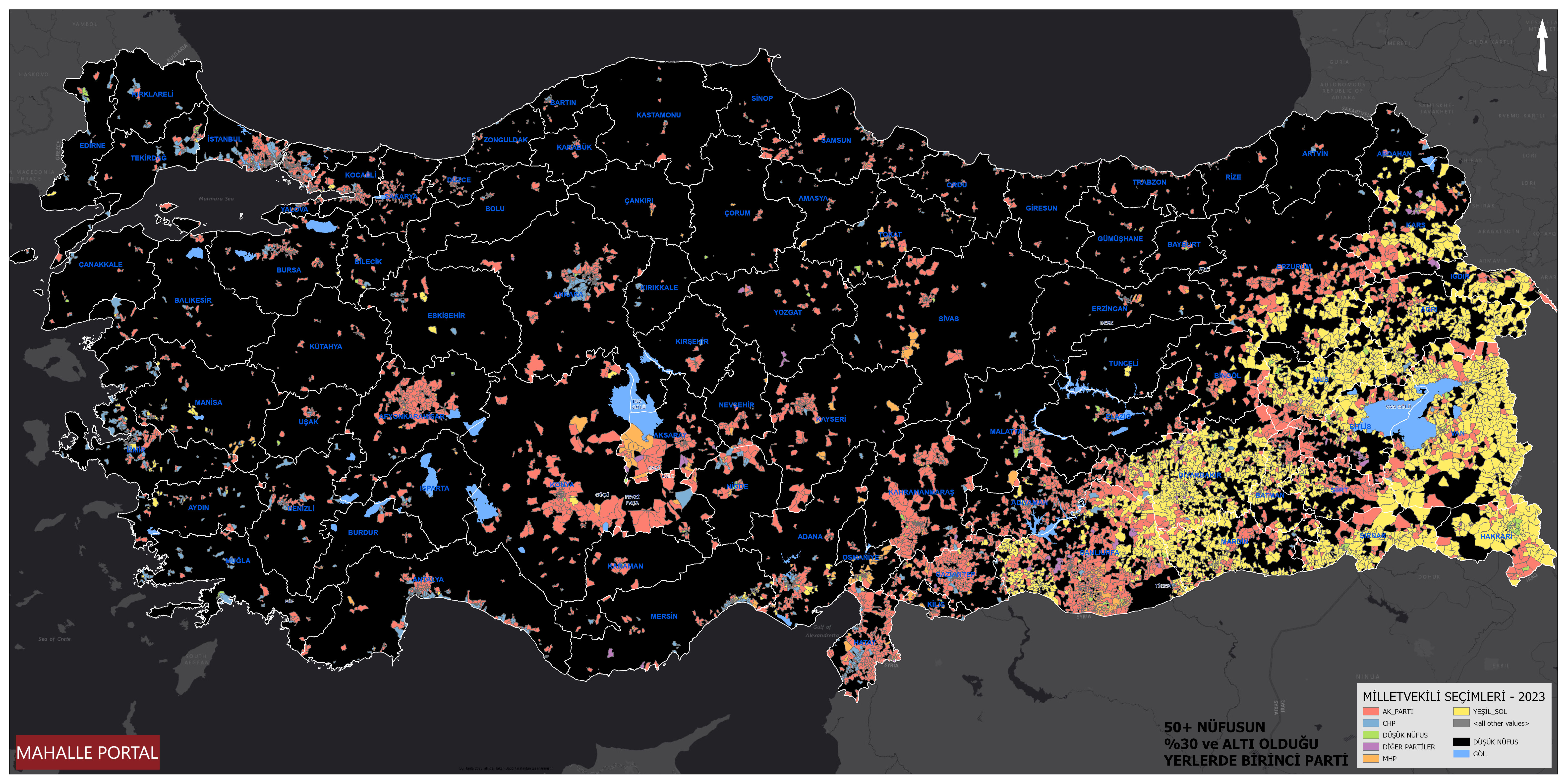 First Party Receiving Votes in Regions with Low Population Over 50