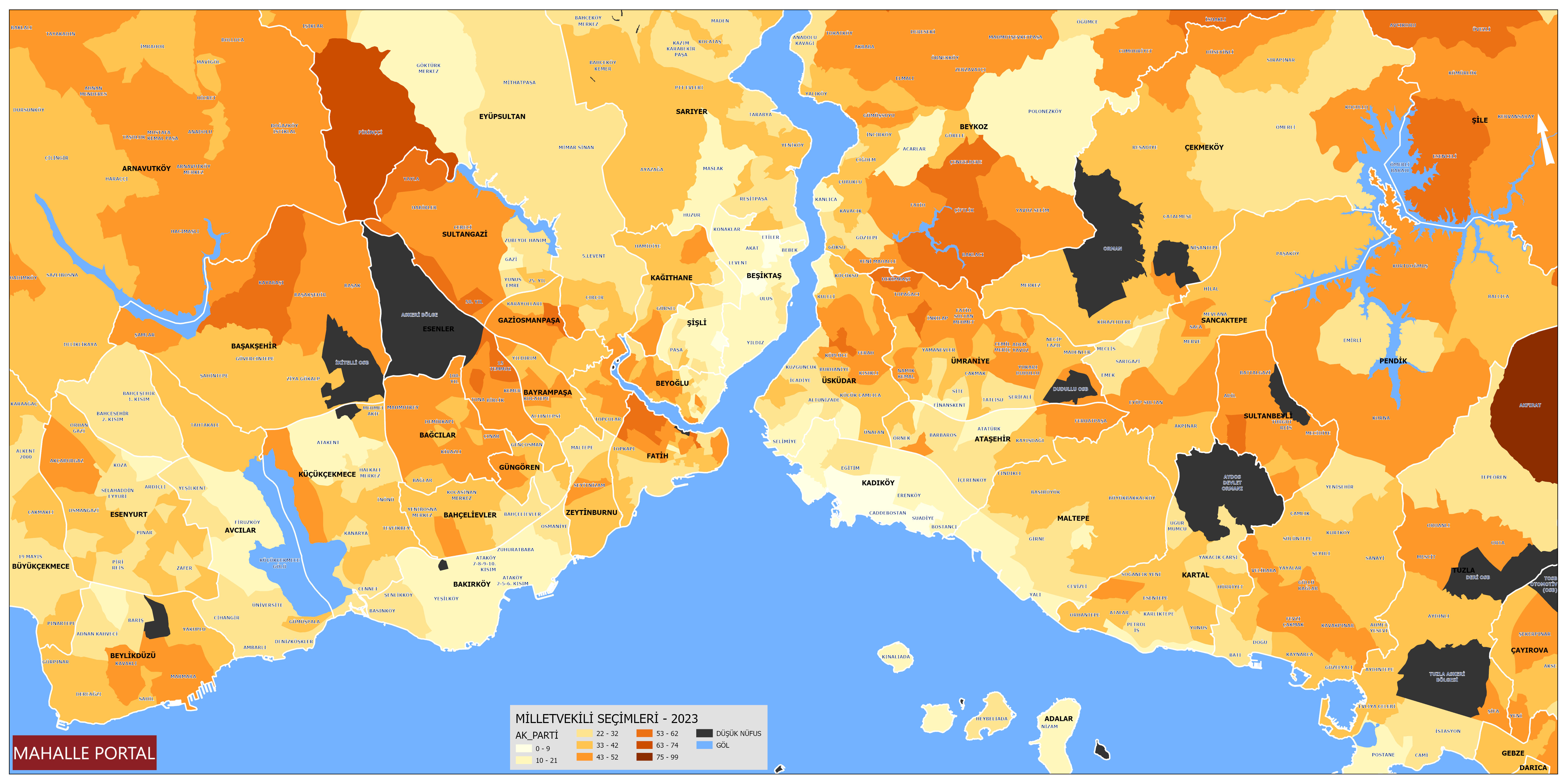 2023 Istanbul AKP Vote Rates