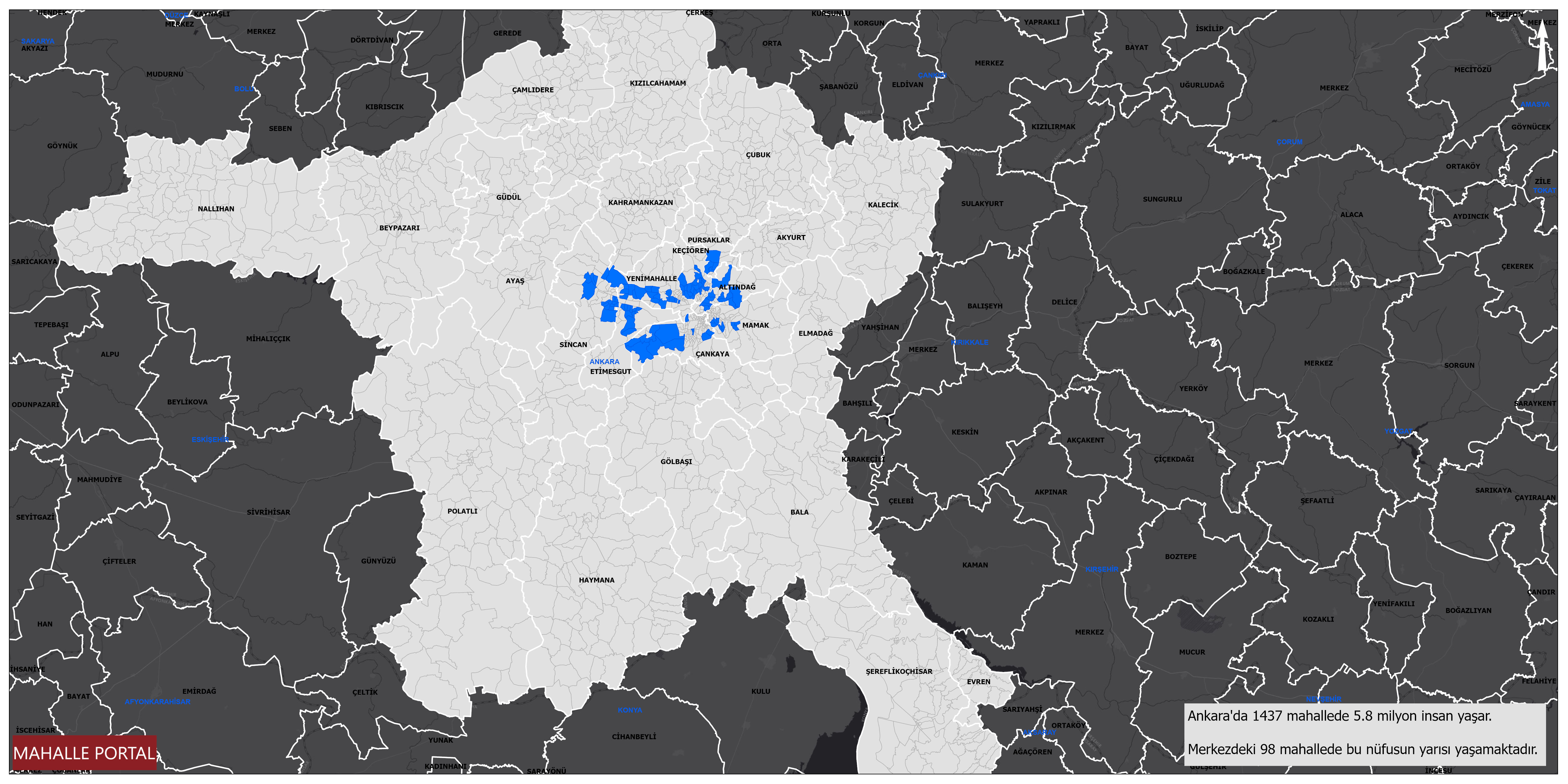 Map of Half of Ankara's Population