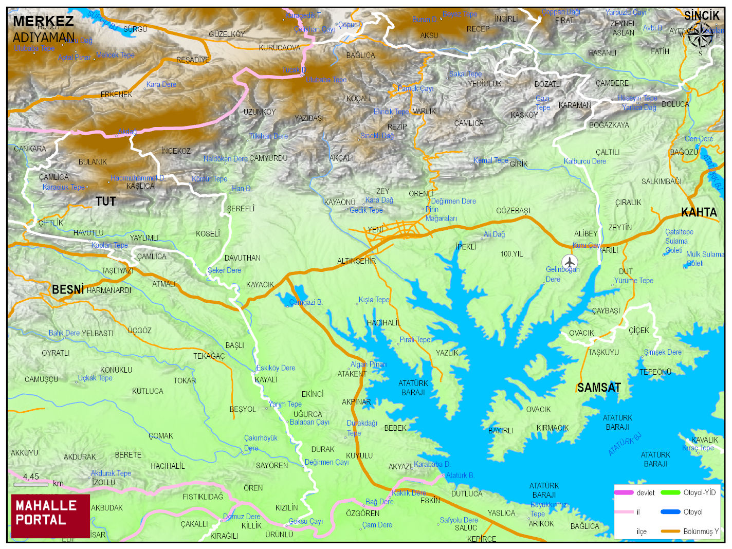 MERKEZ Fiziki Haritası | Yükselti ve Doğa Özellikleri