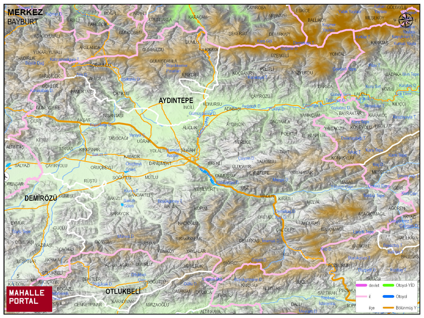 MERKEZ Fiziki Haritası | Yükselti ve Doğa Özellikleri