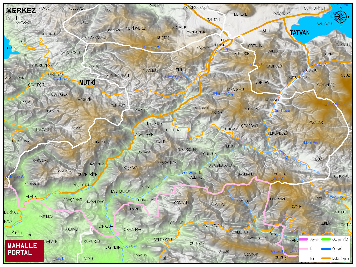 MERKEZ Fiziki Haritası | Yükselti ve Doğa Özellikleri