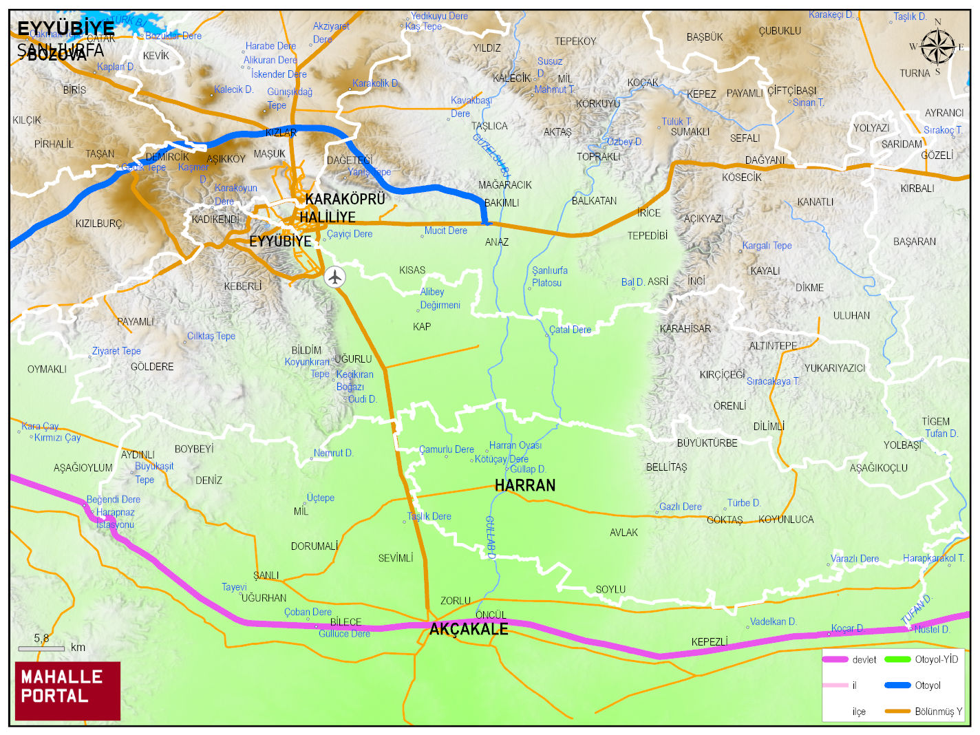 EYYÜBİYE Fiziki Haritası | Dağlar, Ovalar ve Akarsu Bilgileri