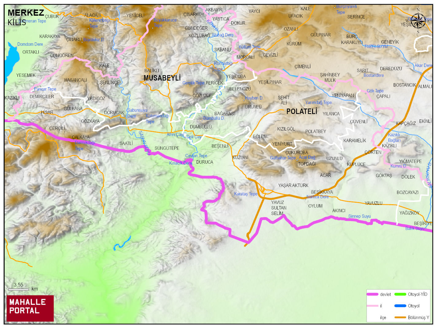 MERKEZ Fiziki Haritası | Yükselti ve Doğa Özellikleri