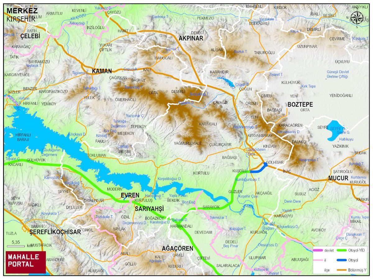 MERKEZ Fiziki Haritası | Yükselti ve Doğa Özellikleri