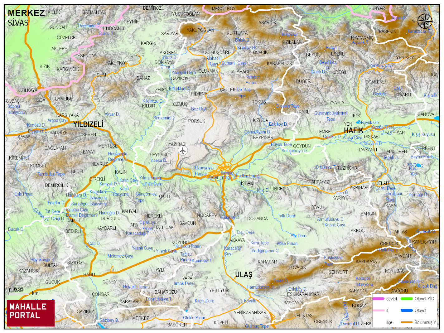 MERKEZ Fiziki Haritası | Yükselti ve Doğa Özellikleri