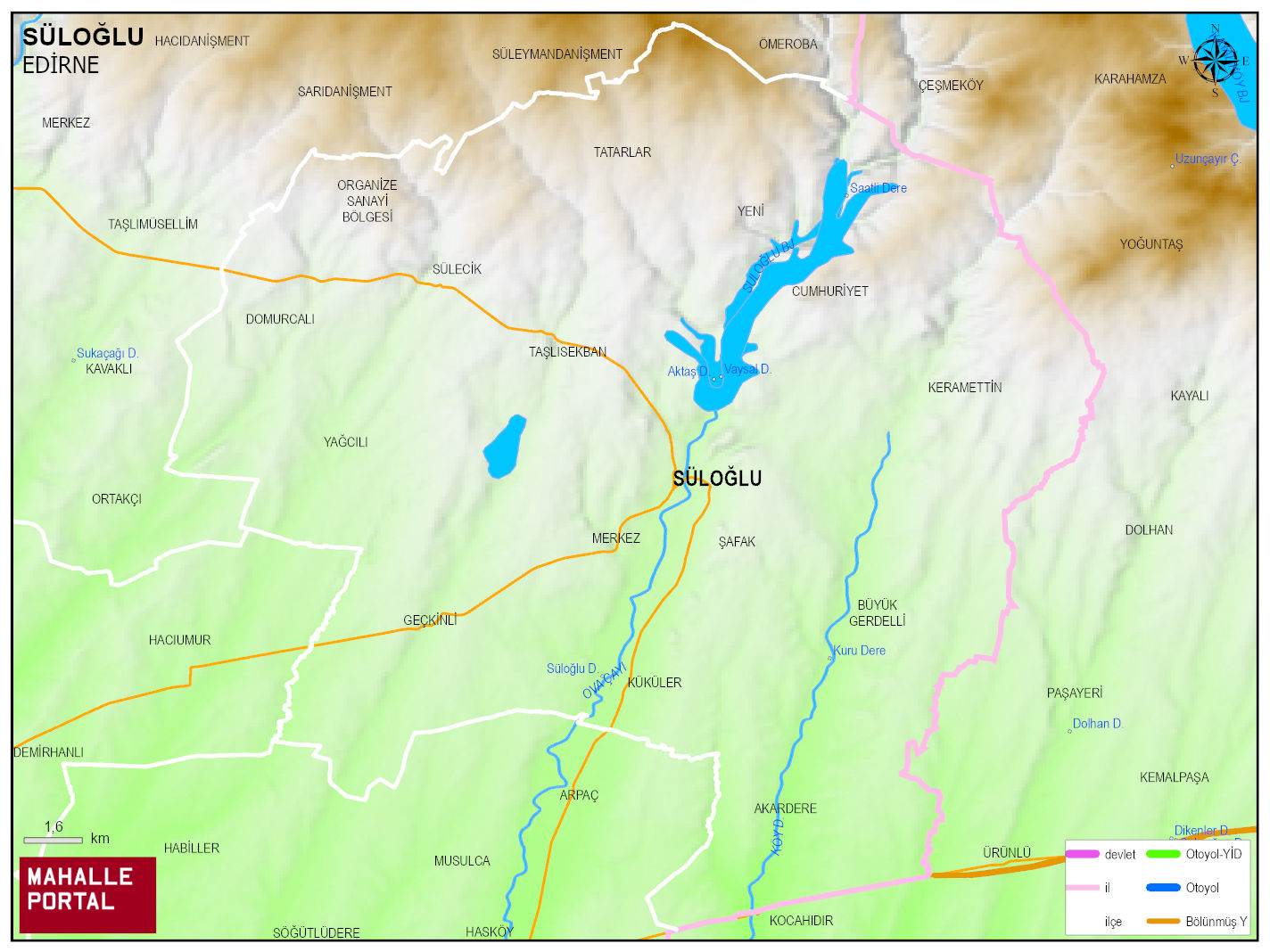 SÜLOĞLU Fiziki Haritası | Coğrafi Yapı ve Detaylı İlçe Haritası