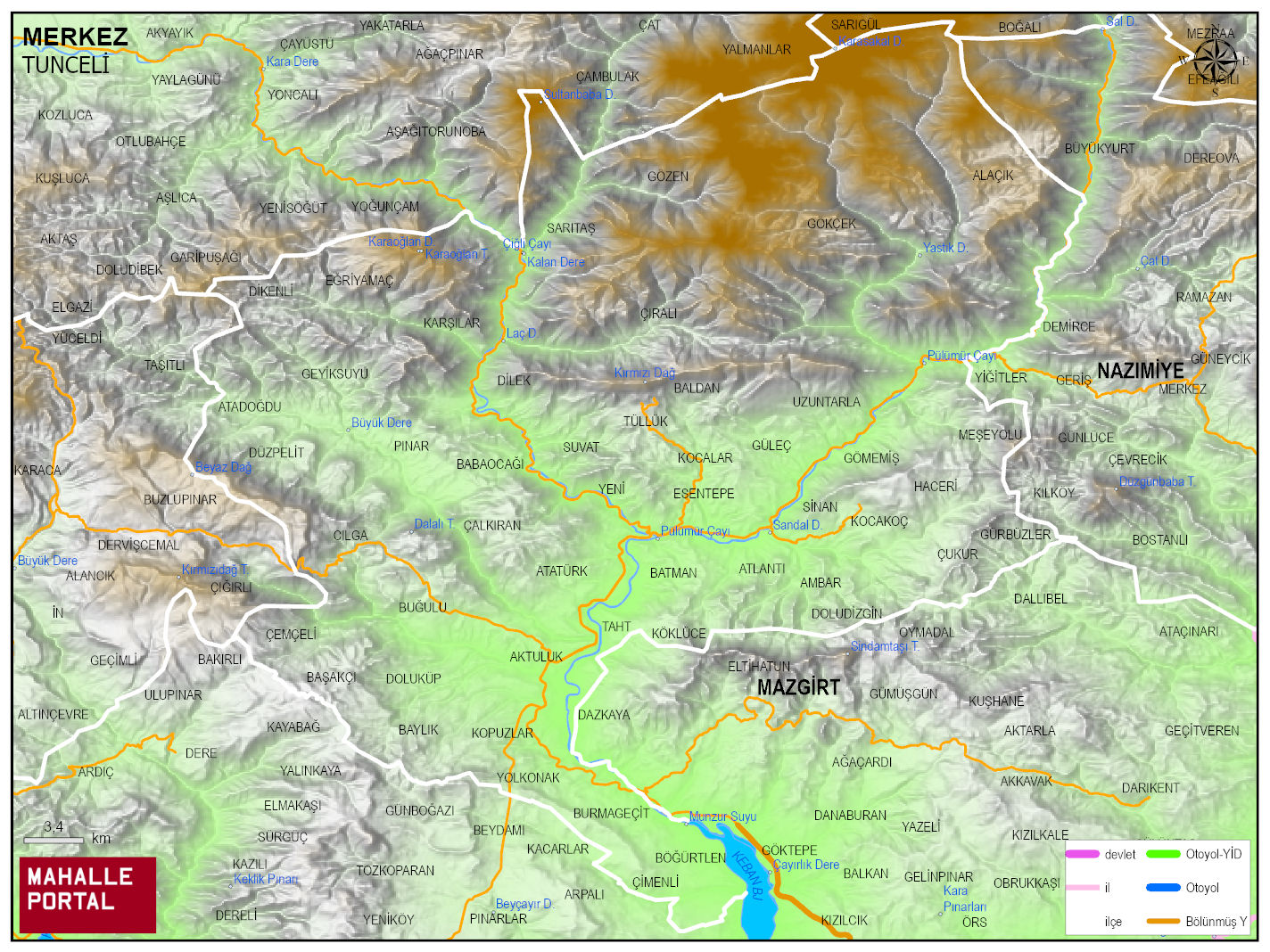 MERKEZ Fiziki Haritası | Yükselti ve Doğa Özellikleri