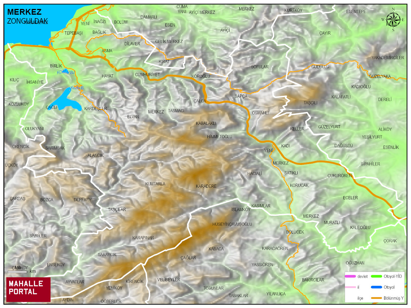 MERKEZ Fiziki Haritası | Yükselti ve Doğa Özellikleri