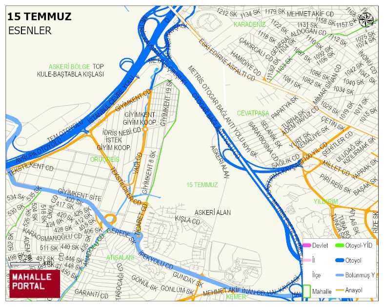 15 TEMMUZ Mahallesi Haritası | Mahalle Sokak Haritası