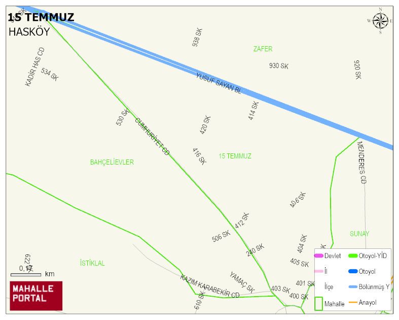 15 TEMMUZ Mahallesi Haritası | Mahalle ve Köy Sınırı