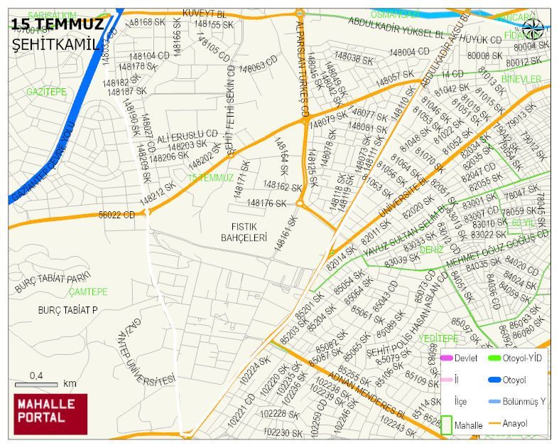15 TEMMUZ Mahallesi Haritası | İnteraktif Köy ve Mahalle Sınırları