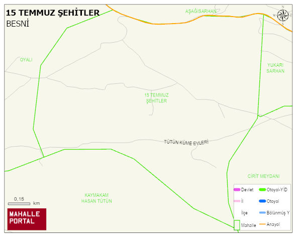 15 TEMMUZ ŞEHİTLER Mahallesi Haritası | Coğrafi Yapı ve Detaylı Haritası