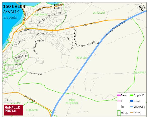 150 EVLER Mahallesi Haritası | Dağlar, Ovalar ve Akarsu Bilgileri