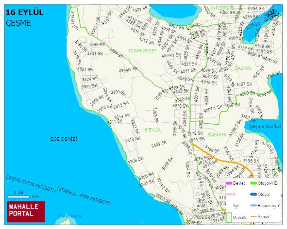 16 EYLÜL Mahallesi Haritası | Güncel Mahalle ve Köy Haritası