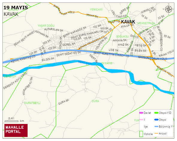 19 MAYIS Mahallesi Haritası | İnteraktif Köy ve Mahalle Sınırları