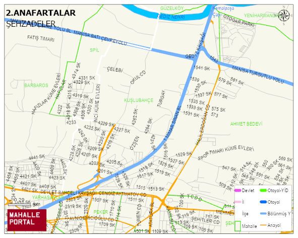 2.ANAFARTALAR Mahallesi Haritası | Dağlar, Ovalar ve Akarsu Bilgileri