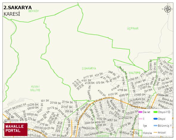 2.SAKARYA Mahallesi Haritası | İnteraktif Köy ve Mahalle Sınırları