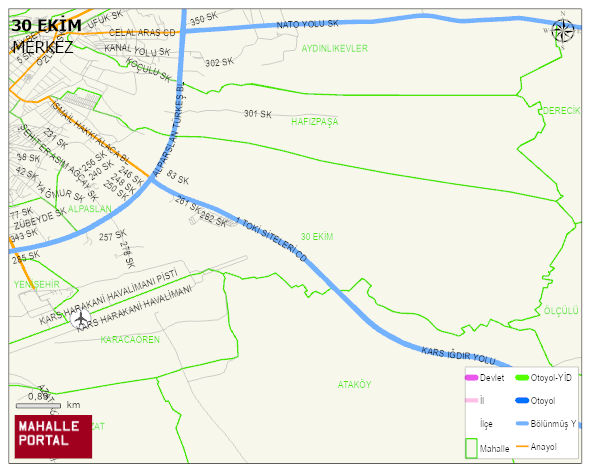 30 EKİM Mahallesi Haritası | Dağlar, Ovalar ve Akarsu Bilgileri