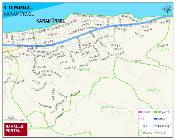 4 TEMMUZ Mahallesi Haritası | Coğrafi Yapı ve Detaylı Haritası