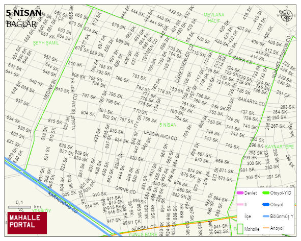 5 NİSAN Mahallesi Haritası | Güncel Mahalle ve Köy Haritası