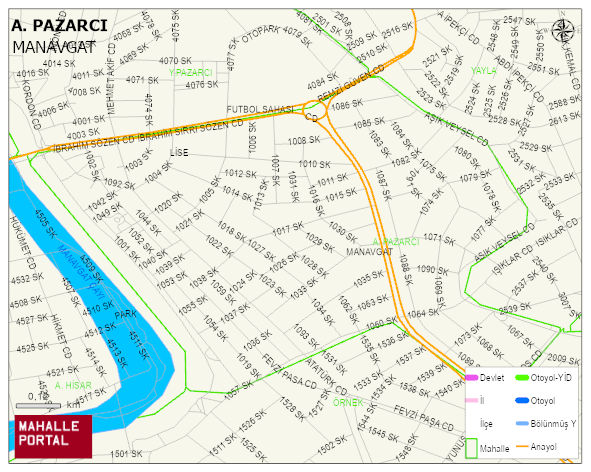 A. PAZARCI Mahallesi Haritası | Mahalle Sokak Haritası