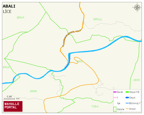 ABALI Mahallesi Haritası | Dağlar, Ovalar ve Akarsu Bilgileri