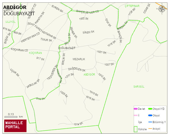 ABDİGÖR Mahallesi Haritası | Dağlar, Ovalar ve Akarsu Bilgileri