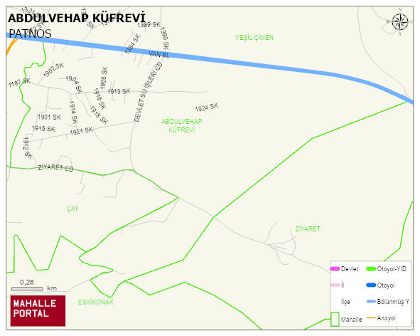 ABDULVEHAP KÜFREVİ Mahallesi Haritası | Mahalle ve Köy Sınırı