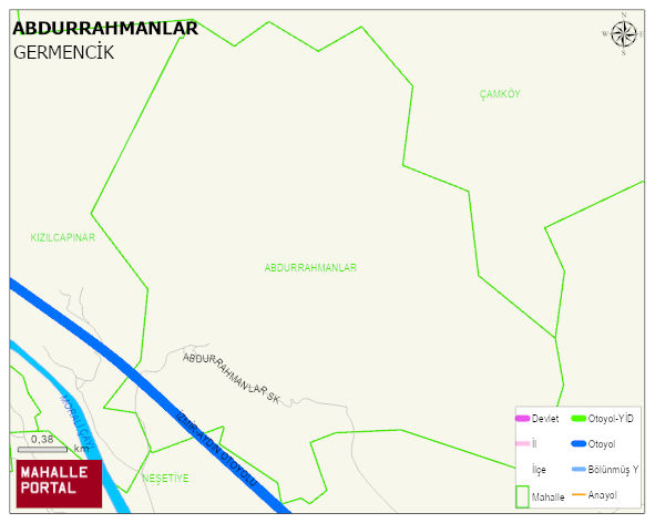 ABDURRAHMANLAR Mahallesi Haritası | İnteraktif Köy ve Mahalle Sınırları