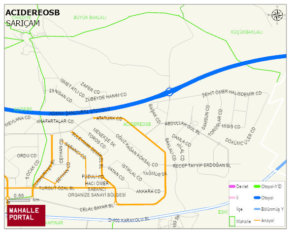 ACIDEREOSB Mahallesi Haritası | Sayısal Bölge Görünümü