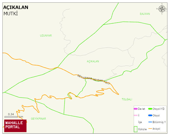 AÇIKALAN Köyü Haritası | İnteraktif Köy ve Mahalle Sınırları