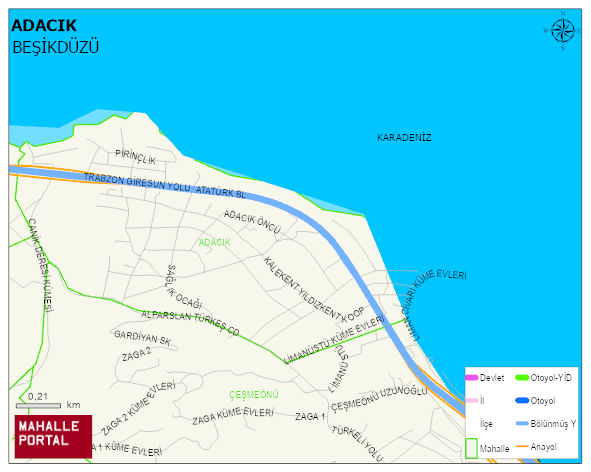 ADACIK Mahallesi Haritası | Dağlar, Ovalar ve Akarsu Bilgileri