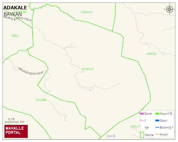ADAKALE Köyü Haritası | Dağlar, Ovalar ve Akarsu Bilgileri